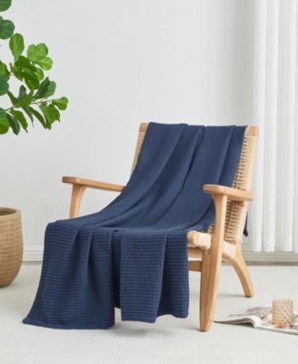 Waffle Weave Textured Cotton Blanket