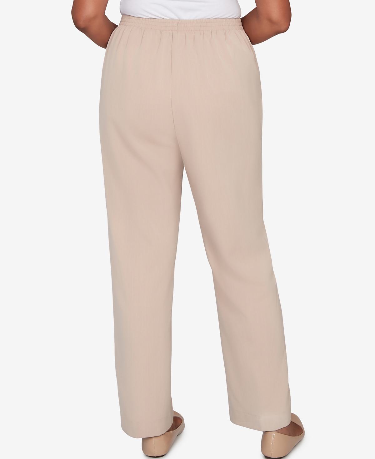 Alfred Dunner Plus Size Saratoga Springs Side Seam Pocket Average Length Twill Pants In Neutral