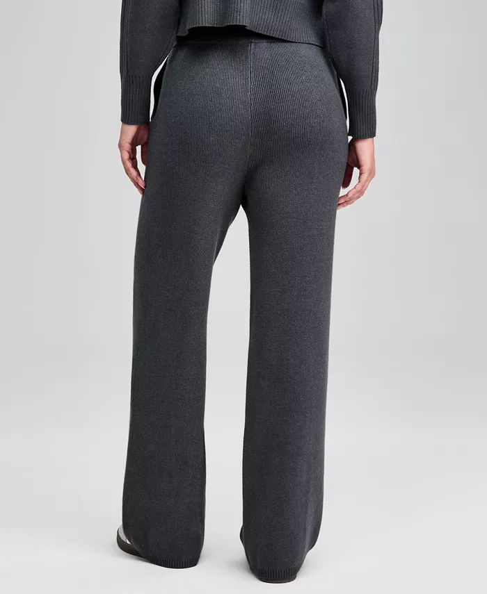 Women's Seamed Knit Wide-Leg Pants - thumbnail 2