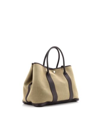 36 Garden Party Tote Toile and Leather