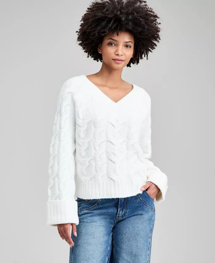 Women's Long-Sleeve V-Neck Sweater