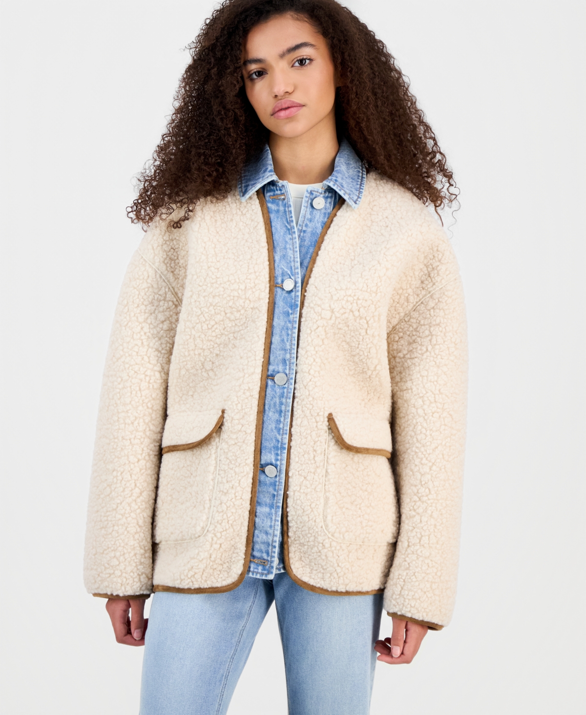 Blanknyc Women's Nature Hike Fleece Jacket In Brown