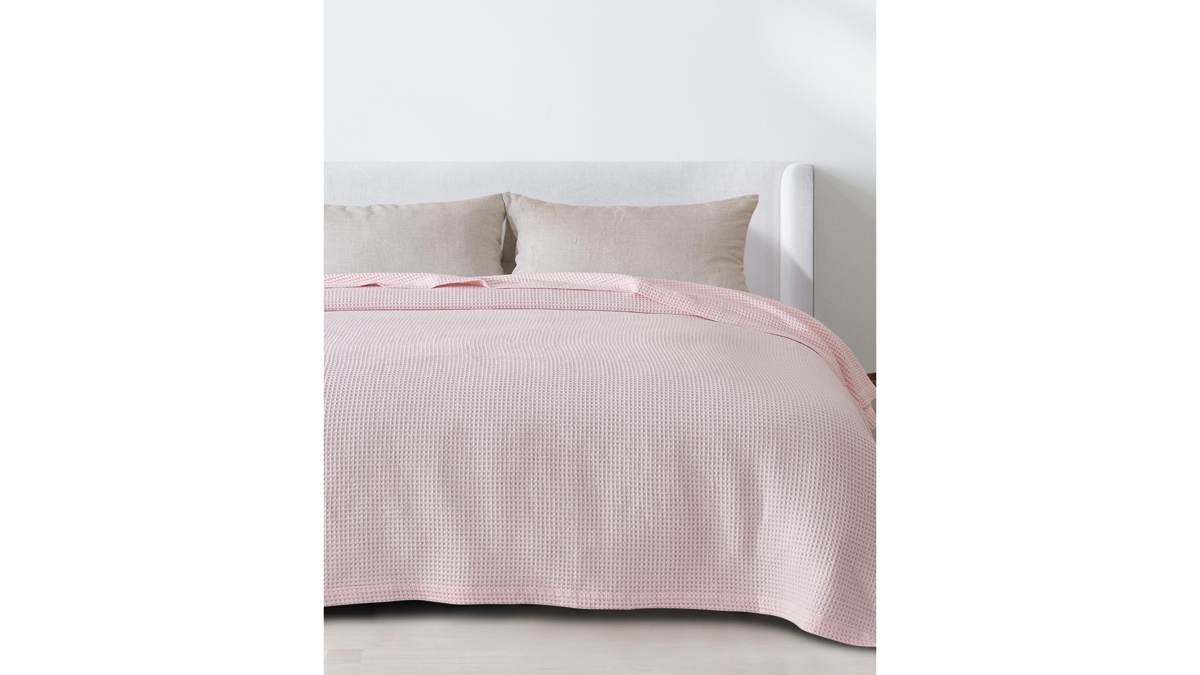 Linery & Co Waffle Weave Textured Cotton Blanket