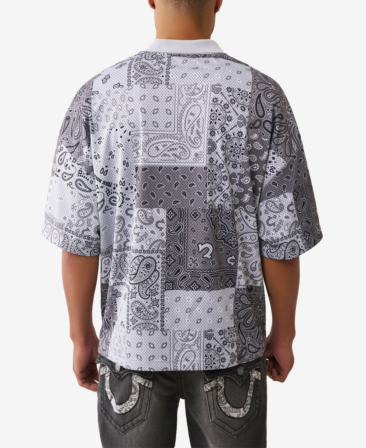 True Religion Men's Bandana Polo Shirt