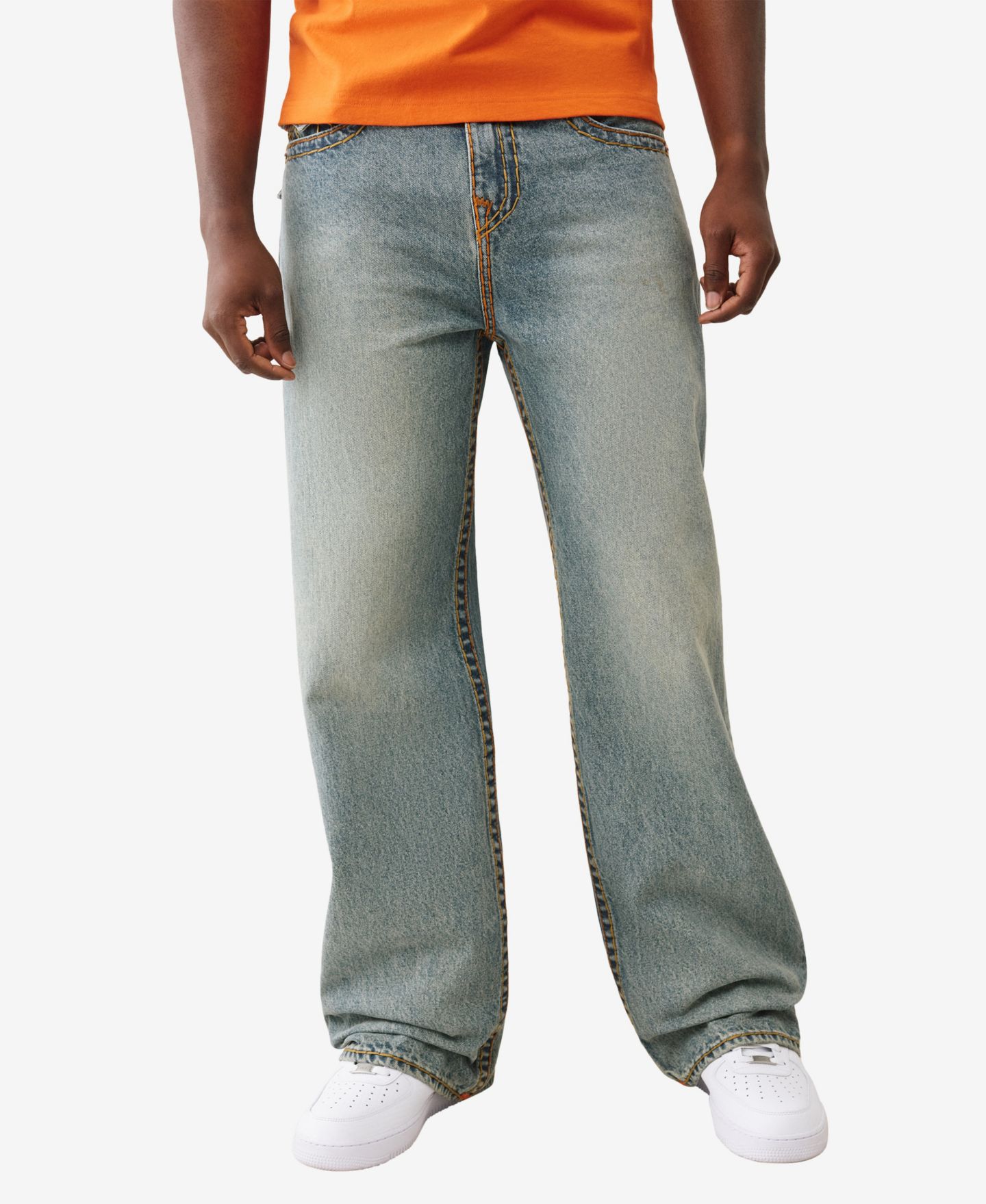 Мужские джинсы True Religion Super T-Stitching, цвет: Средняя варка — фото 3