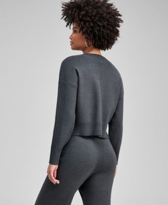 Women's Drop-Shoulder V-Neck Sweater, Macy's Exclusive