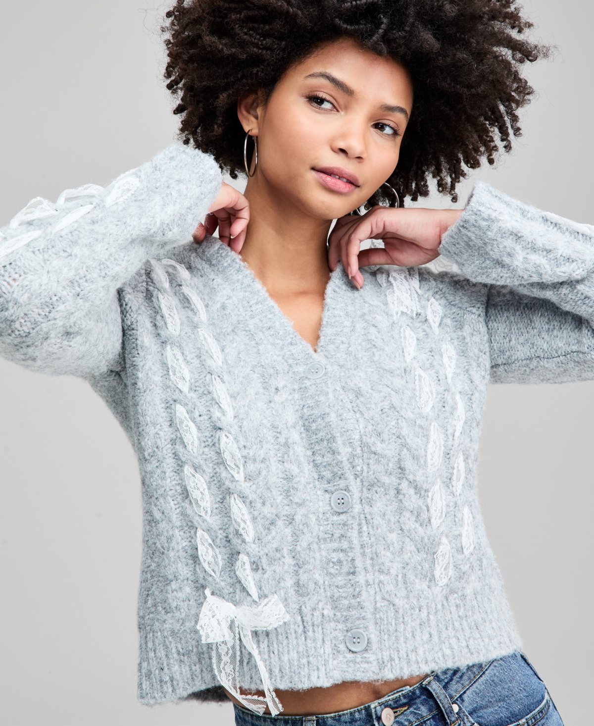 And Now This Women's Lace Bow Cardigan, Macy's Exclusive