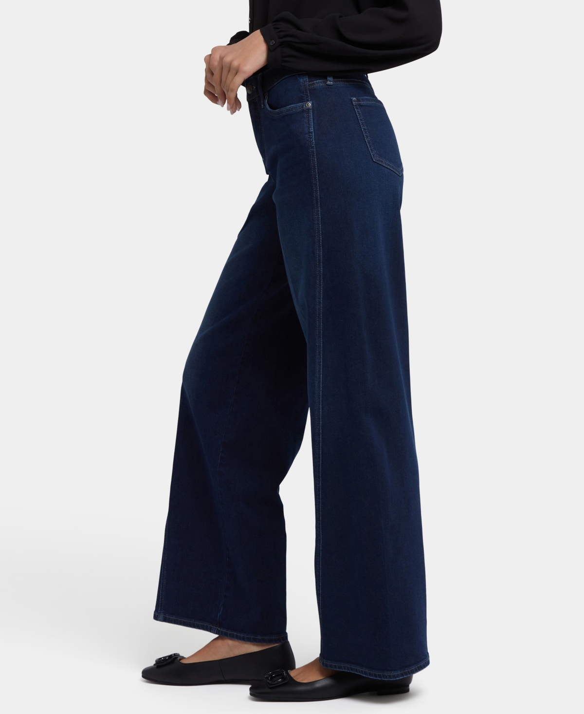 Nydj Petite Teresa Wide Leg Contoured Seam Jeans In Blue