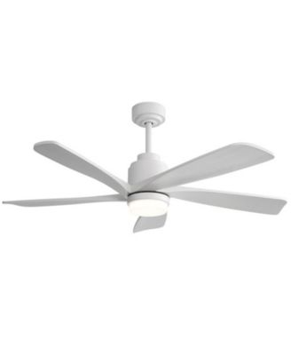 52-inch Modern Stylish White 5-Blade Ceiling Fan with Remote Control and Light Source