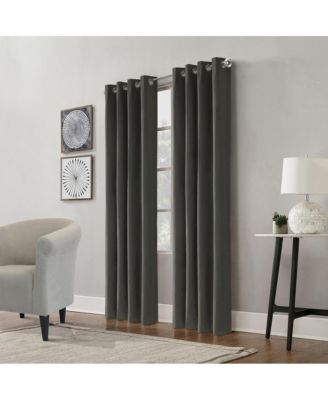 Commonwealth Edison Grommet Dressing Window Curtain Panel - 52"x84", Charcoal