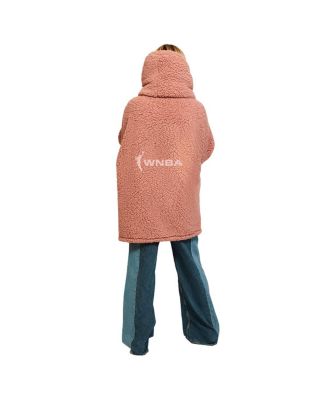 Women's Pink WNBA Breast Cancer Awareness Oversized Hooded Sweater