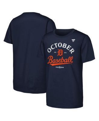 Fanatics - Big Boys and Girls Navy Detroit Tigers 2025 MLB Postseason Locker Room T-Shirt