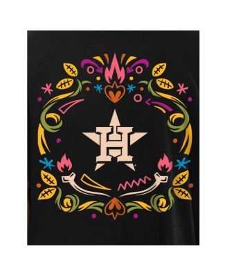 Men's Black Houston Astros Día de los Muertos Washed Oversized T-Shirt