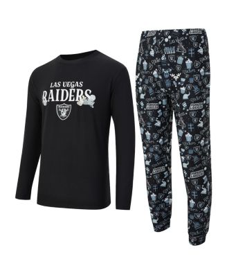 Concepts Sport - Men's Black Las Vegas Raiders Chestnut Long Sleeve Top and Pants Set