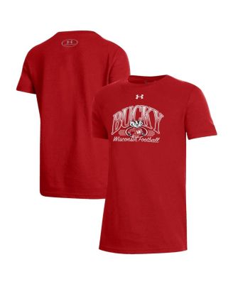 Under Armour - Big Boys and Girls Red Wisconsin Badgers Throwback T-Shirt