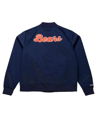 Women's Navy Chicago Bears Full-Snap Satin Jacket