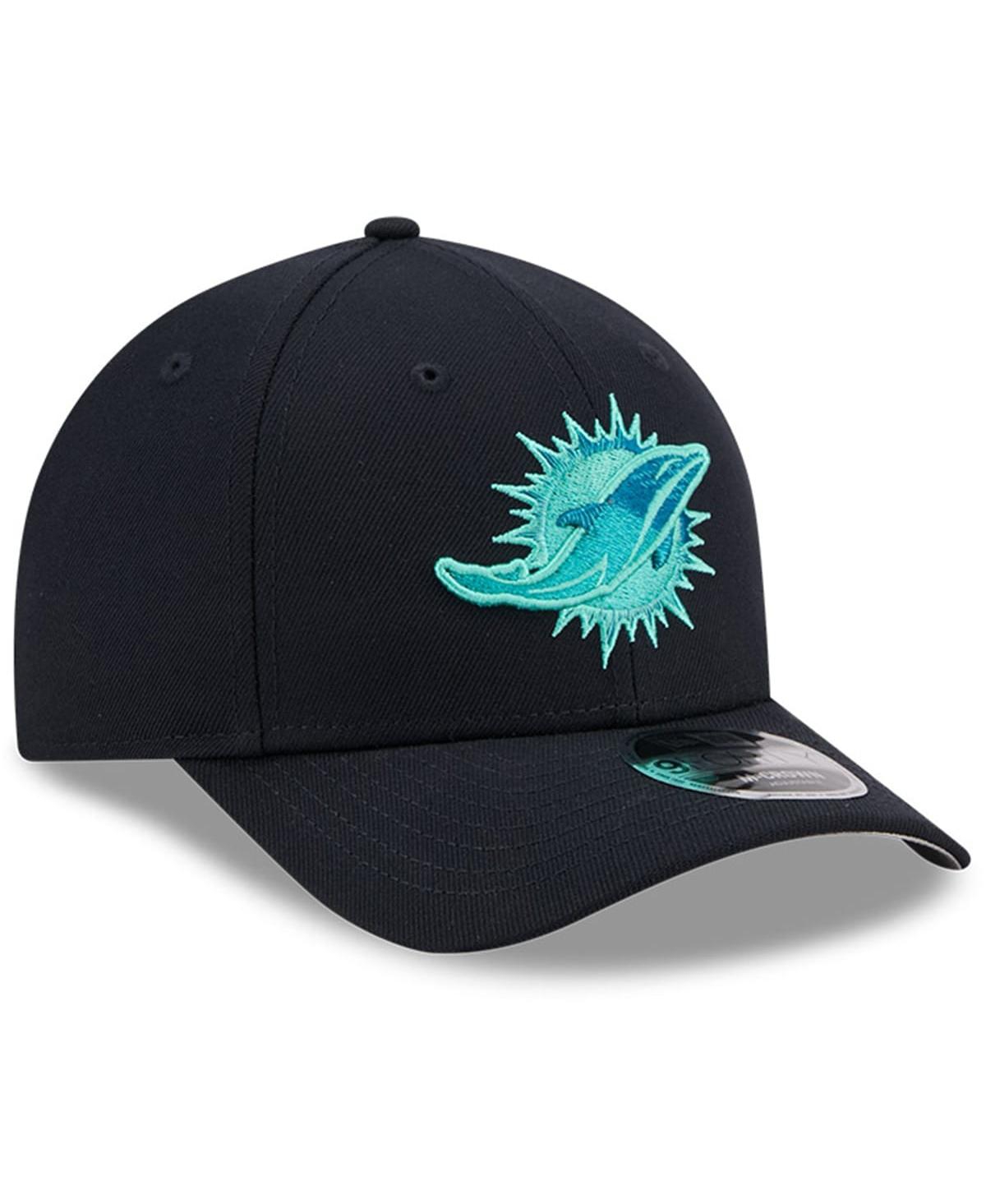 New Era Men's Pitch Blue Miami Dolphins 2025 Rivalries Collection Team 9FORTY M-Crown Adjustable Hat
