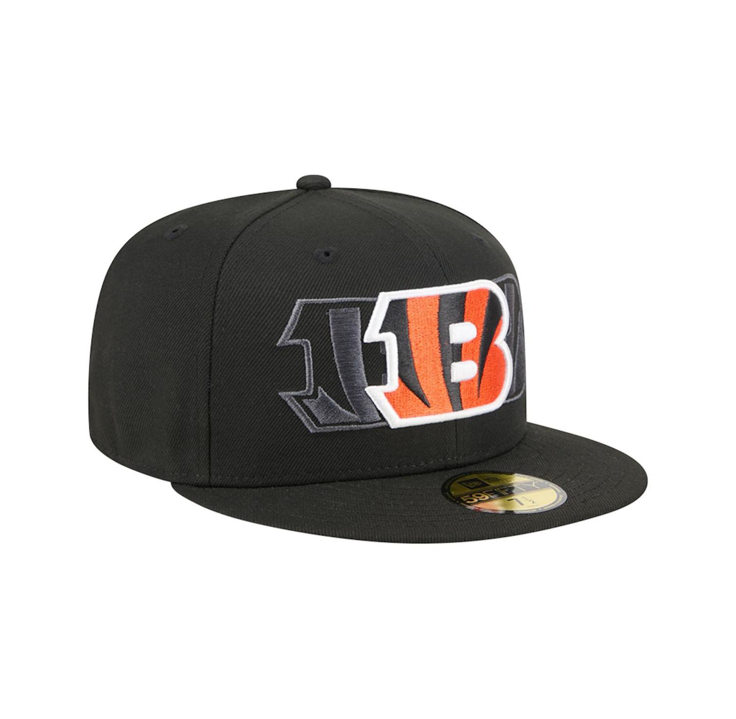 Men's Black Cincinnati Bengals Tri-Hit 59FIFTY Fitted Hat