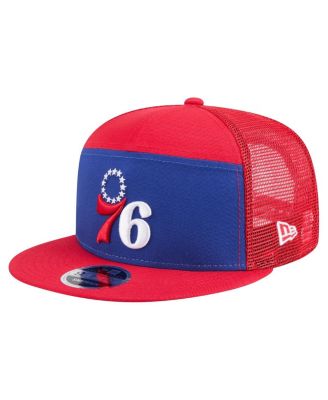 New Era - Men's Royal/Red Philadelphia 76ers Outdoor Split Panel 9FIFTY Snapback Hat