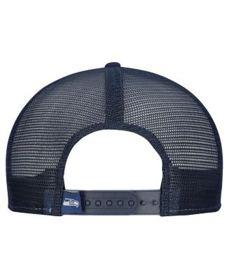 Men's Neon Green/College Navy Seattle Seahawks Outdoor Split Panel 9FIFTY Snapback Hat