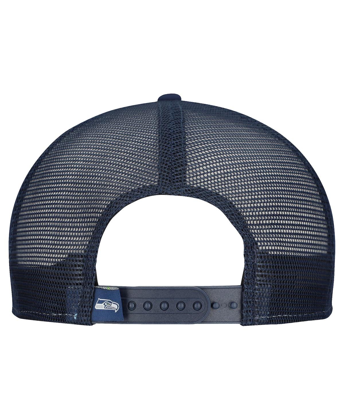 New Era Men's Neon Green/College Navy Seattle Seahawks Outdoor Split Panel 9FIFTY Snapback Hat