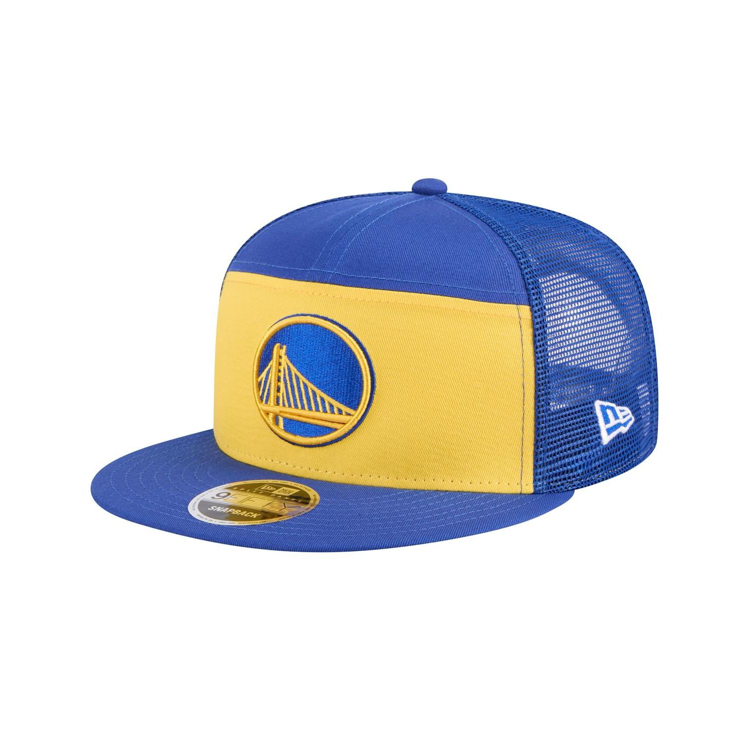 Men's Gold/Royal Golden State Warriors Outdoor Split Panel 9FIFTY Snapback Hat