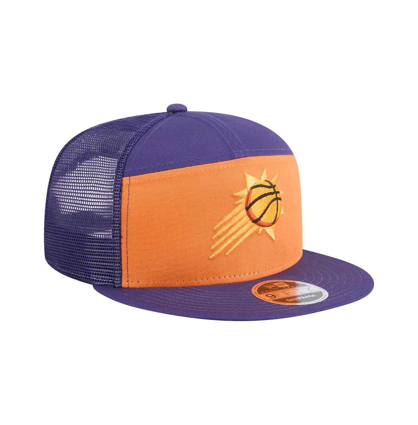 Мужская кепка New Era Orange/Purple Phoenix Suns Outdoor Split Panel 9FIFTY Snapback Hat — фото 5
