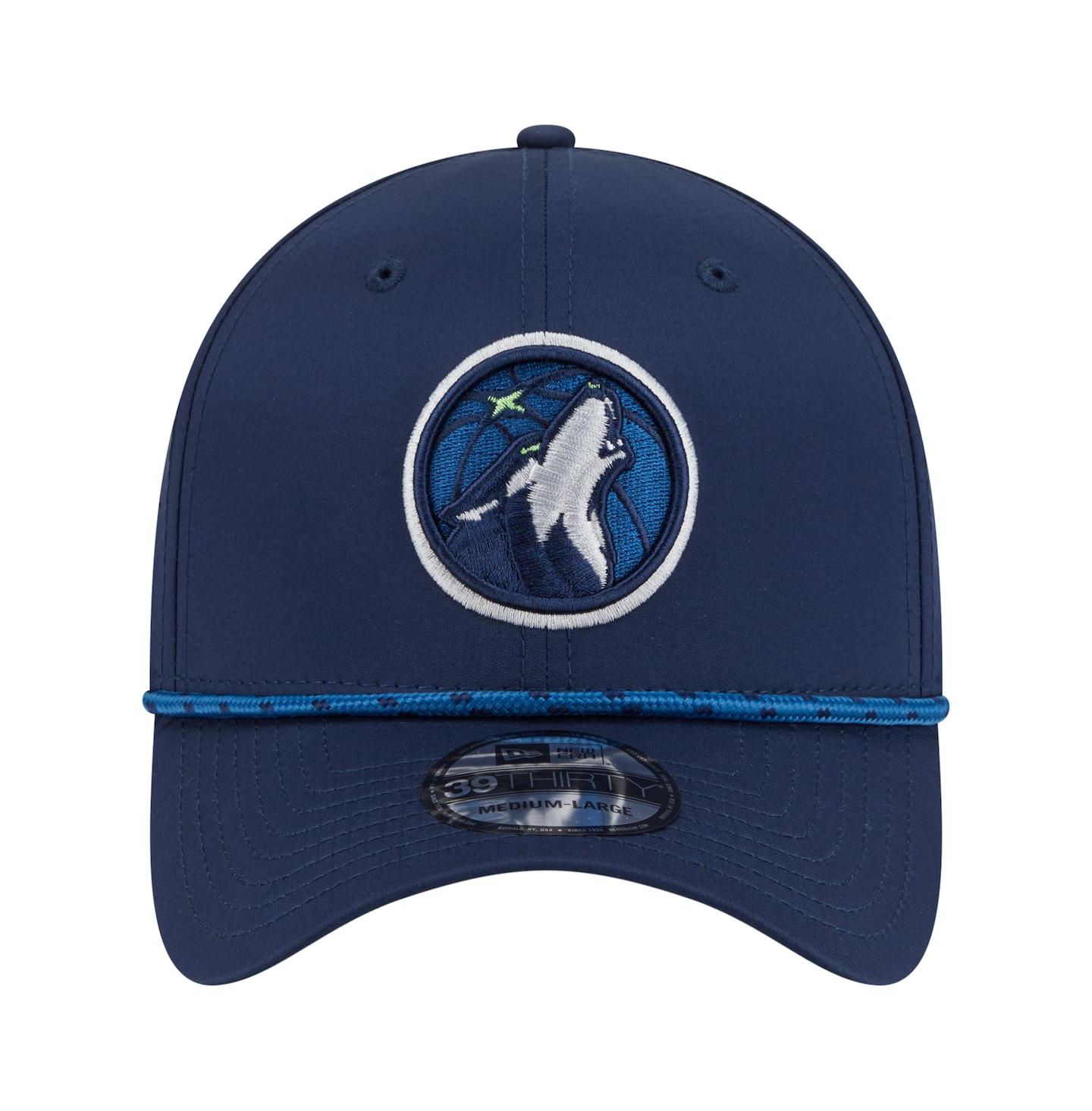 Мужская кепка New Era Navy Minnesota Timberwolves Featherweight Poly Rope Flex 39Thirty Hat — фото 4