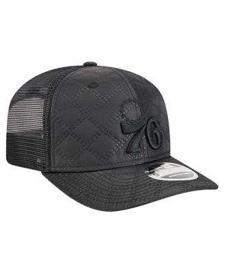Men's Black Philadelphia 76ers Quilted 9SEVENTY Trucker Adjustable Hat