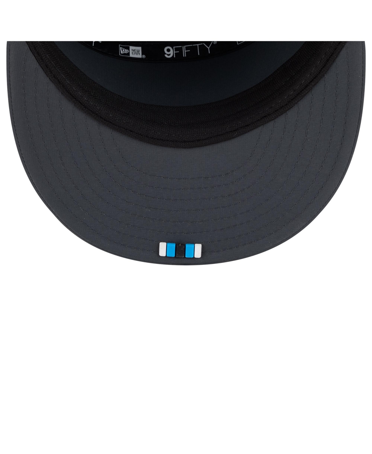 New Era Men's Charcoal Carolina Panthers 2025 Sideline Cold Weather Split Panel 9FIFTY Snapback Hat