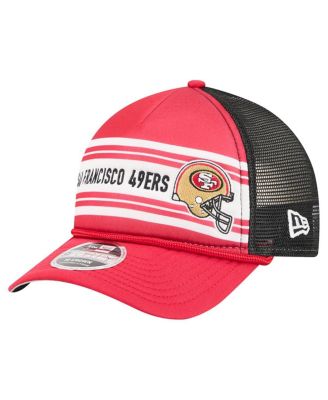New Era - Men's Red San Francisco 49ers Linear A-Frame 9FORTY Adjustable Hat