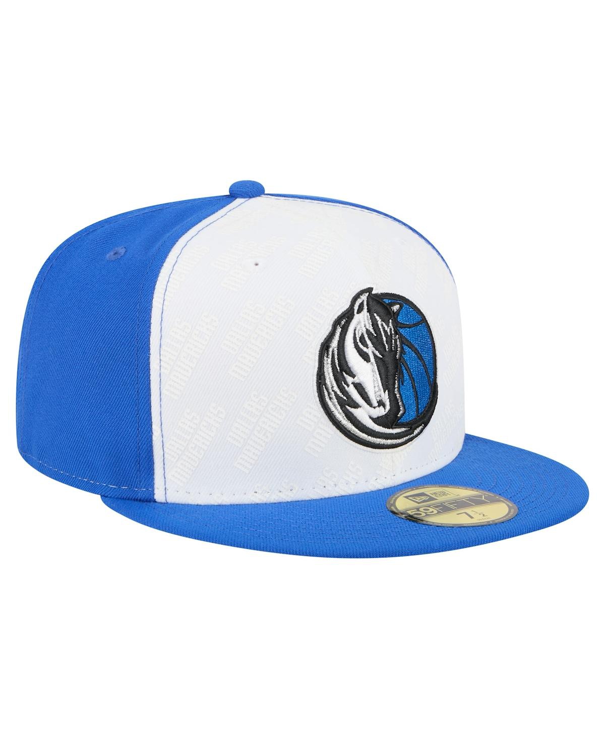New Era Men's White/Blue Dallas Mavericks Repeat 59Fifty Fitted Hat