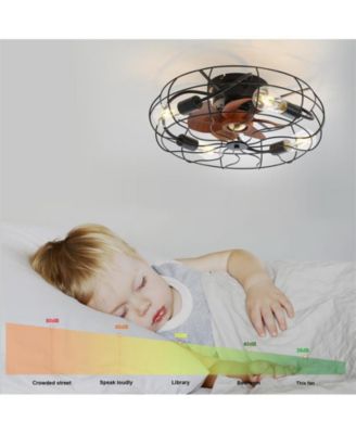 20 Inch 3 Blade Caged Ceiling Fan with Light, Remote Control, 6 Speed Adjustable and Timer Function