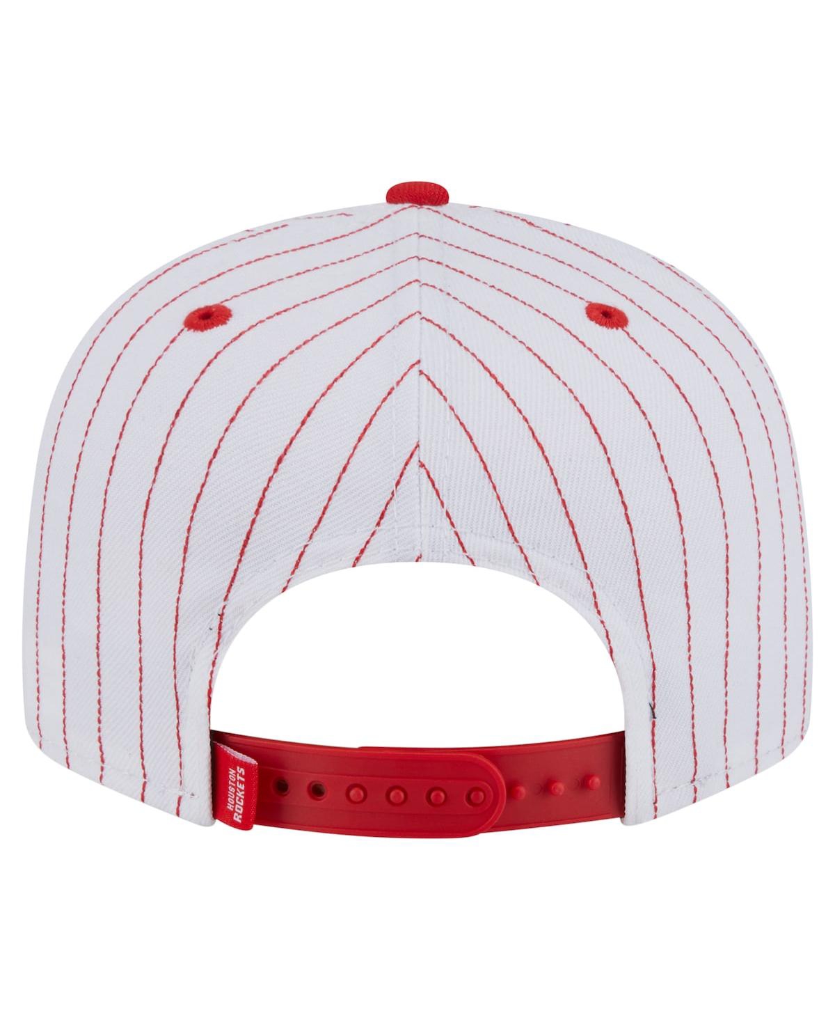 New Era Men's White Houston Rockets Deceptor Pinstripe 9FIFTY Snapback Hat