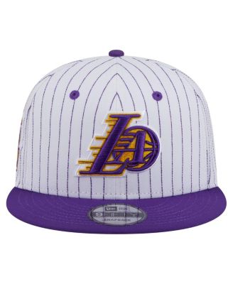 Men's White Los Angeles Lakers Deceptor Pinstripe 9FIFTY Snapback Hat