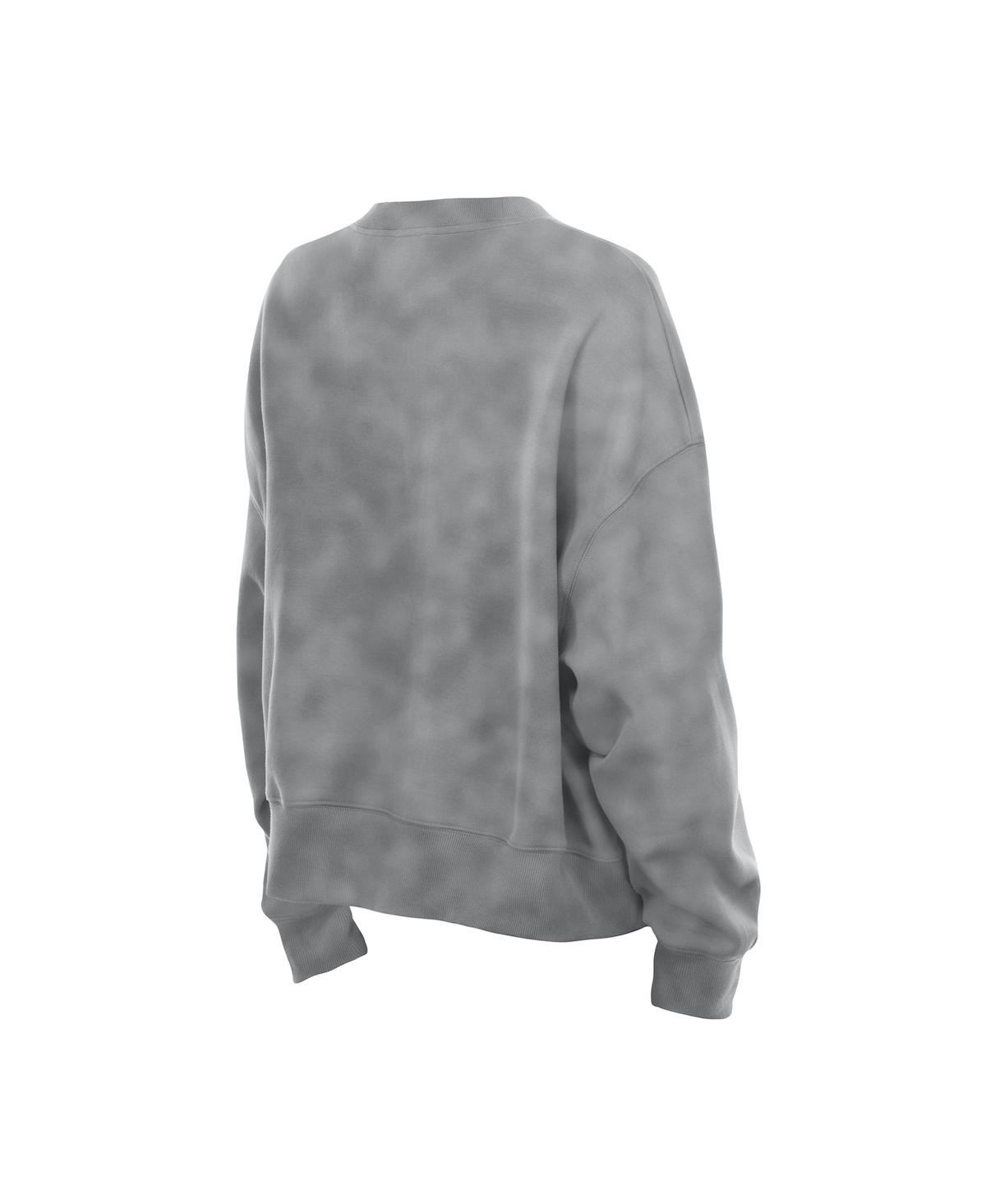 New Era Women's Silver Las Vegas Aces Oversized Mineral Wash Sweatshirt In Silver