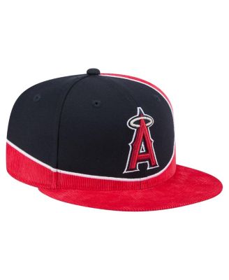 Men's Red/Navy Los Angeles Angels Retro Split Corduroy Snapback Hat