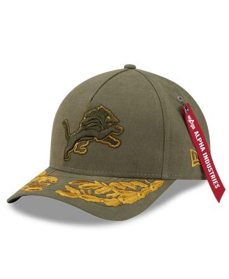 New Era - Men's Industries Olive Detroit Lions A-Frame 9FORTY Adjustable Hat