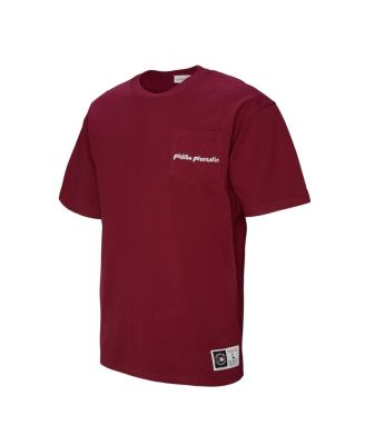 Men's Burgundy Philadelphia Phillies Double Hit Mascot Pocket T-Shirt
