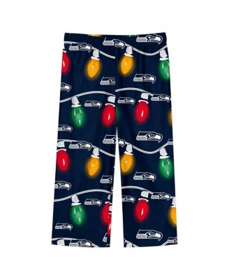 Big Boys and Girls 2-Piece Seattle Seahawks Garland Holiday Long Sleeve Pajama Set