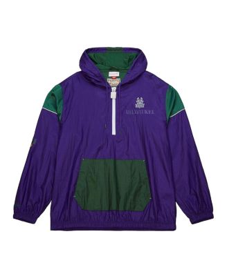 Men's and Women's Purple Milwaukee Bucks Hardwood Classics Team OG 3.0 Anorak Half-Zip Windbreaker Jacket