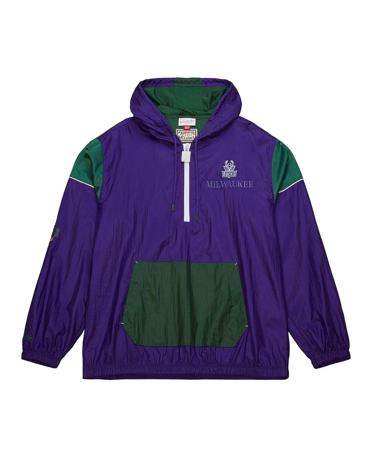 Mitchell & Ness Men's And Women's Purple Milwaukee Bucks Hardwood Classics Team Og 3.0 Anorak Half-zip Windbreaker J In Purple