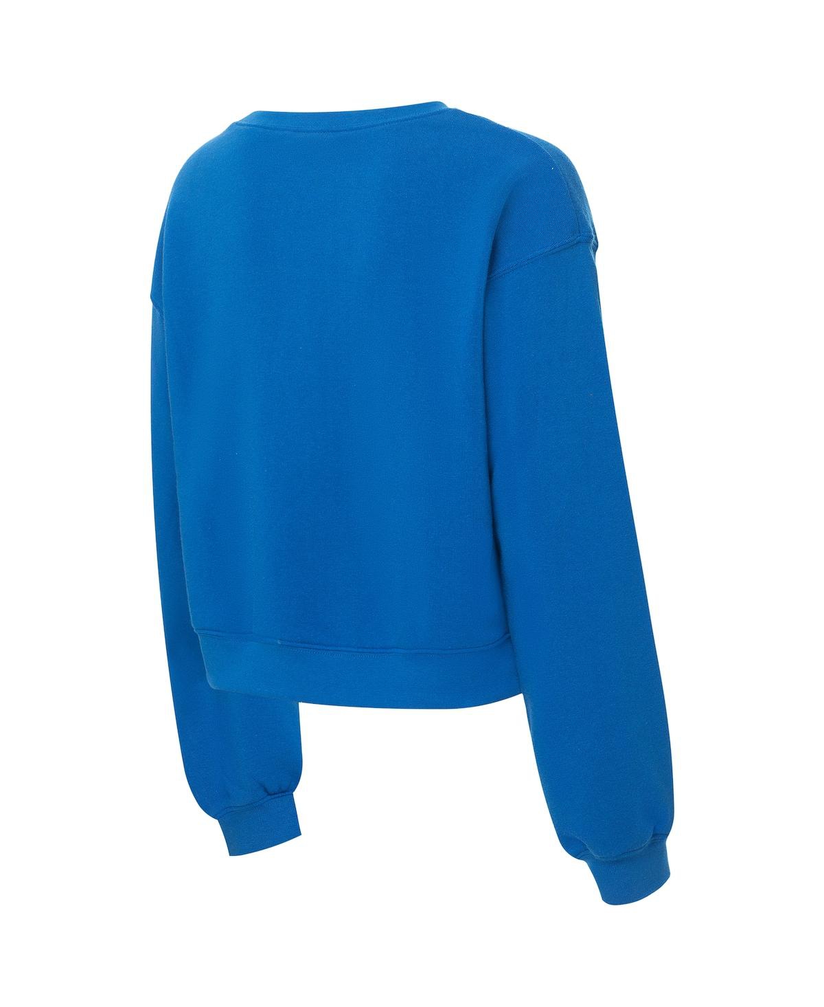 Zoozatz Women's Royal Duke Blue Devils Chenille Cropped Sweatshirt In Blue