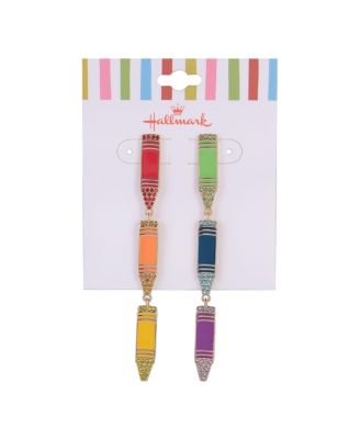 Multi Color Crayon Earrings