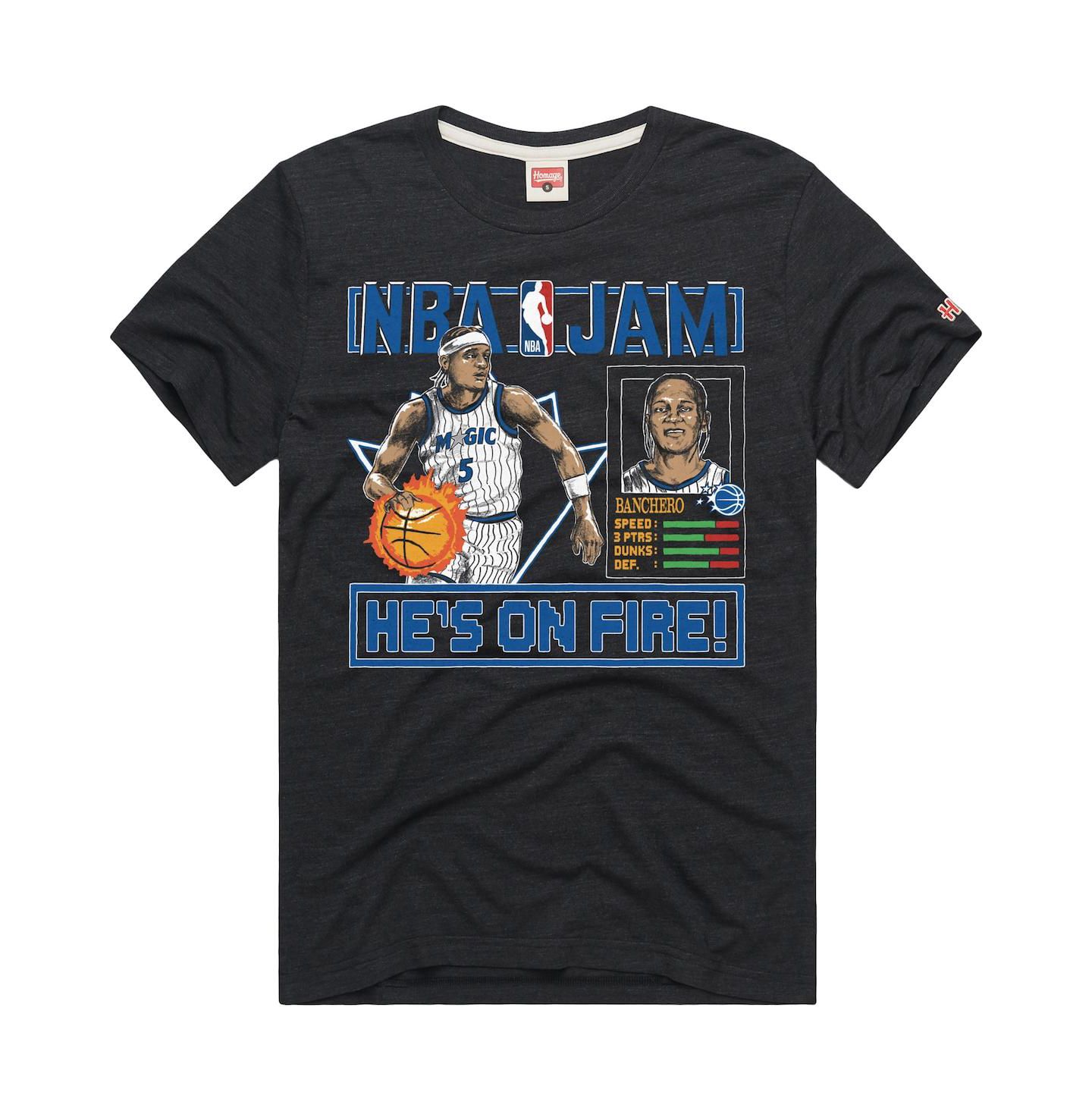 Футболка Homage Paolo Banchero Charcoal Orlando Magic NBA Jam Expansion 2.0 Tri-Blend — фото 3
