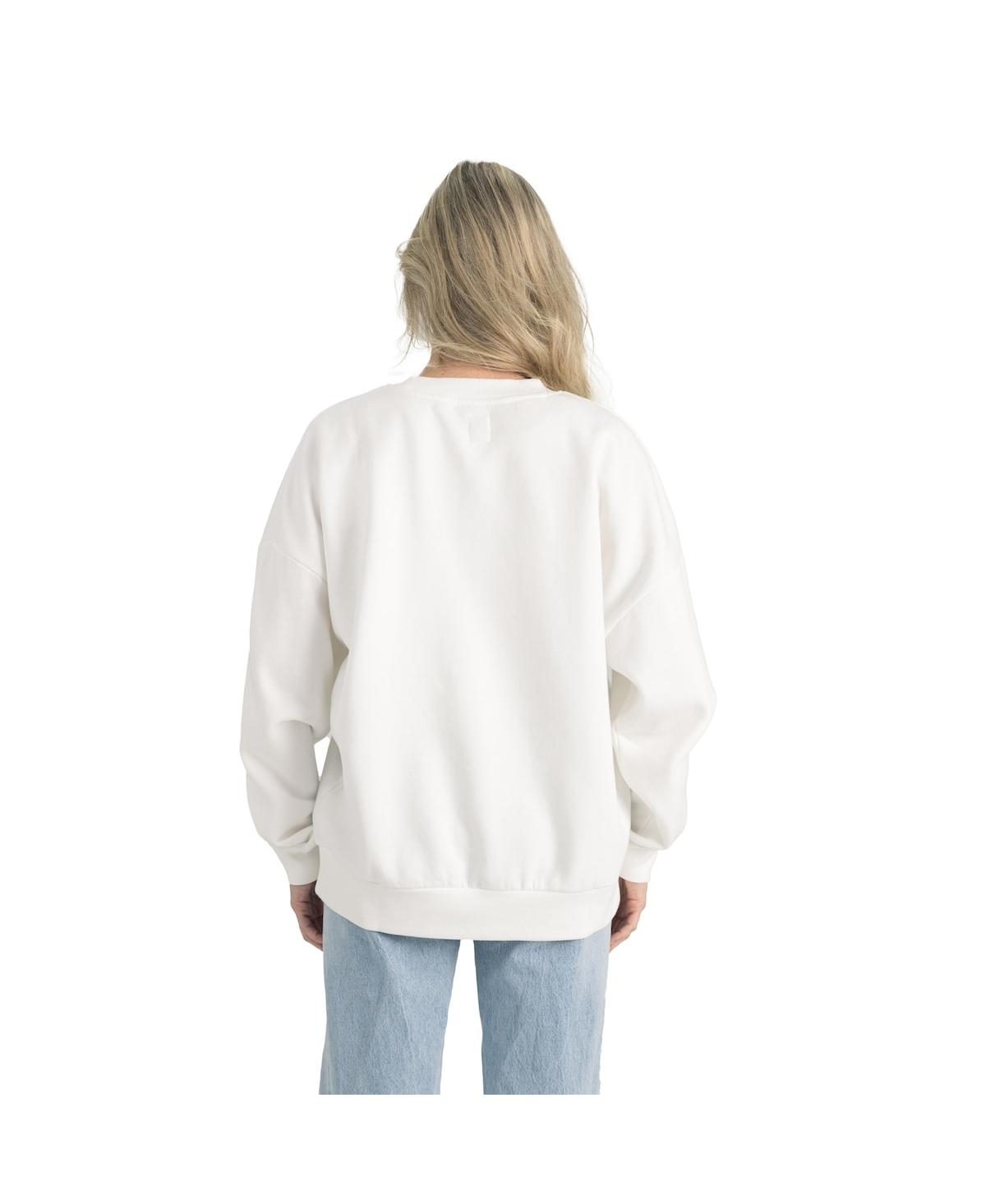 Gameday Couture Women's White Texas Longhorns Premium Fleece Drop Shoulder Oversized Pullover Sweatshirt In White