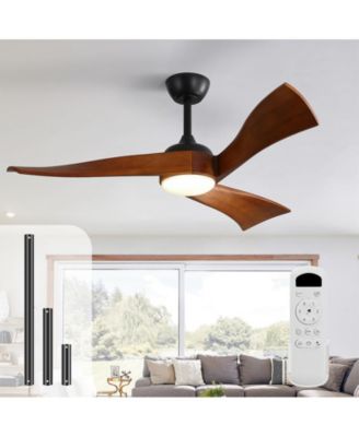 52-inch Black Modern 3 Blades Ceiling Fan Light with Remote Control Support Six Speed Ajustable