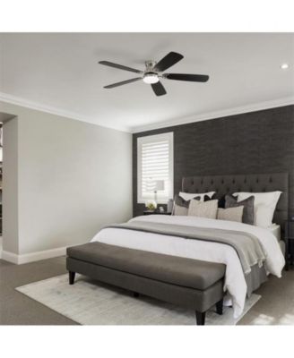 52 Inch 5 Blade Ceiling Fan with Three Color Dimmable LED Light, 6 Speed Remote Control, and Timer Function