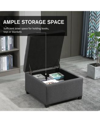 Fabric Tufted Storage Ottoman with Flip Top for Living Room Bedroom