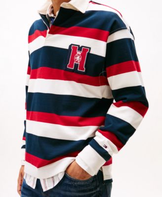 Men's Crest Striped Polo Shirt